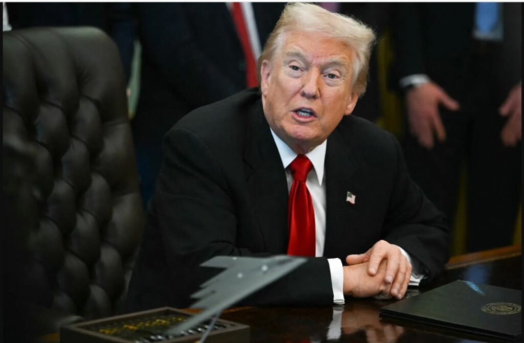President Donald Trump speaks in the Oval Office of the White House in Washington, D.C., on Nov. 6, 2025.

